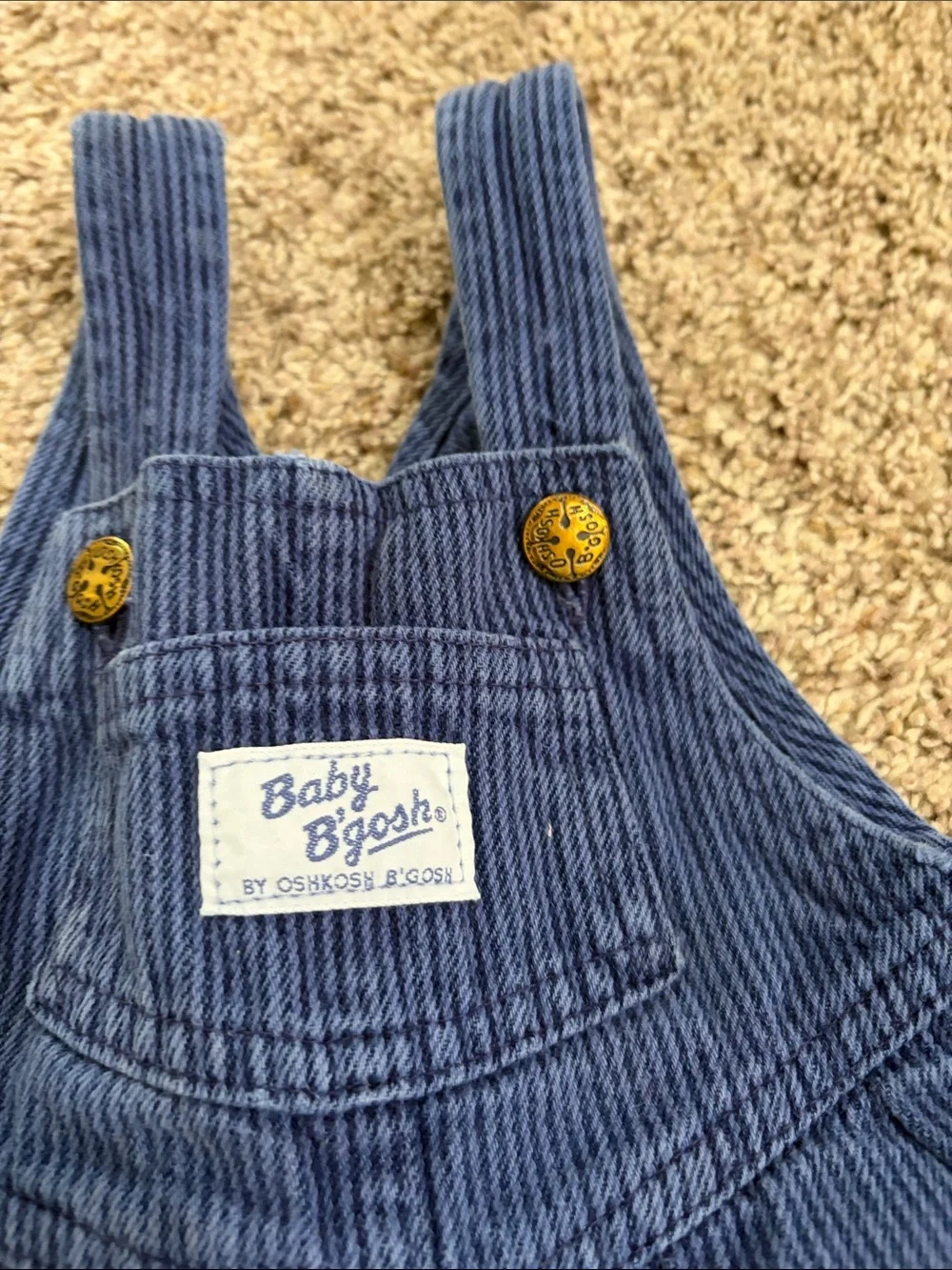 Vintage USA OshKosh B'gosh Blue Corduroy Overalls 12 months